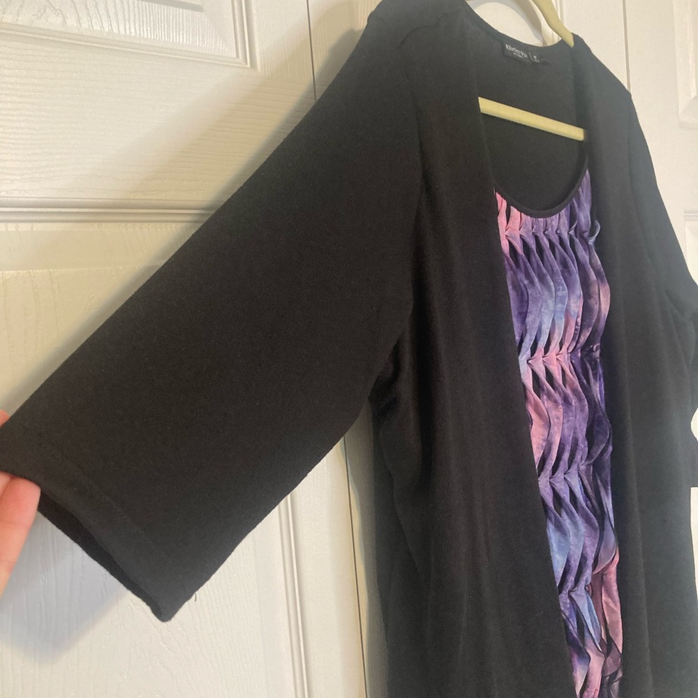 Cardigan Shell Combo Top - Picture 3 of 9